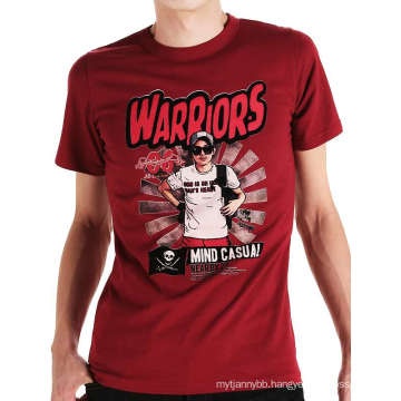 Red Color Screen Printing Fashion Custom Wholesale Cotton Men T Shirt